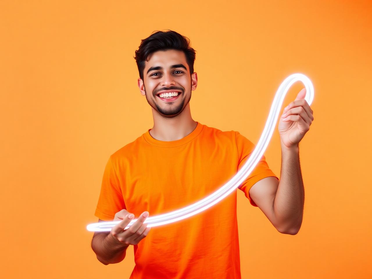 Cliente Brisanet sorrindo com fibra óptica